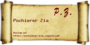 Pschierer Zia névjegykártya